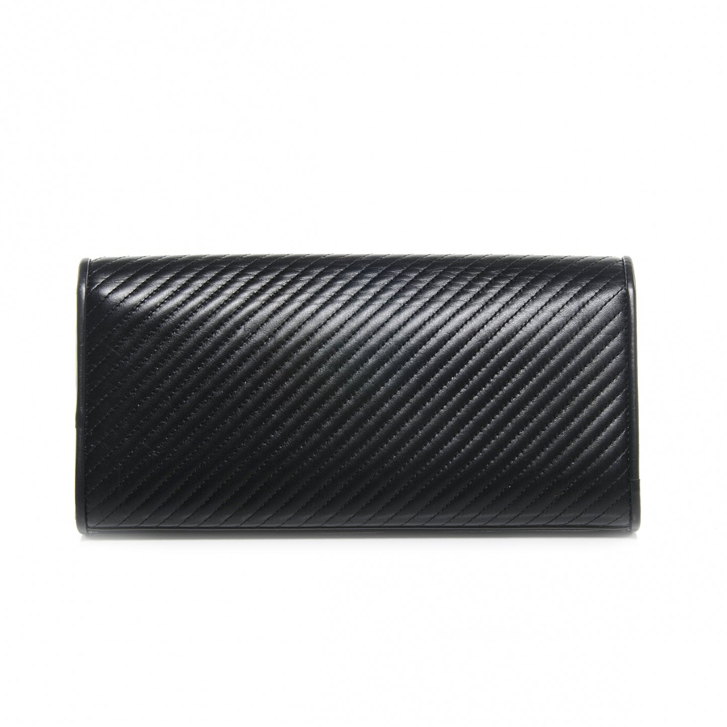 Quilted Leather Cassandre Clutch Black