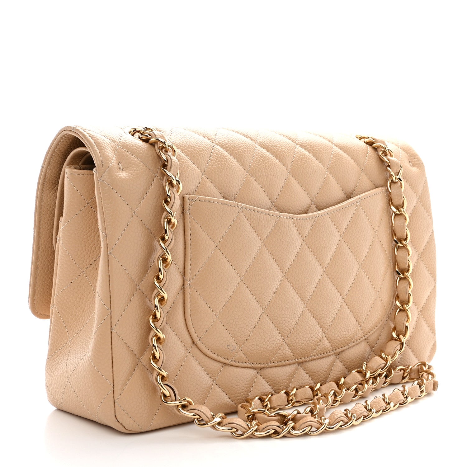Chanel Caviar Quilted Medium Double Flap Beige 3 of 10