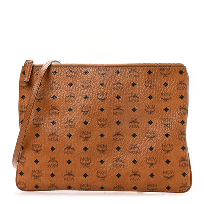 MCM Visetos Medium Crossbody Pouch Cognac 1 of 12