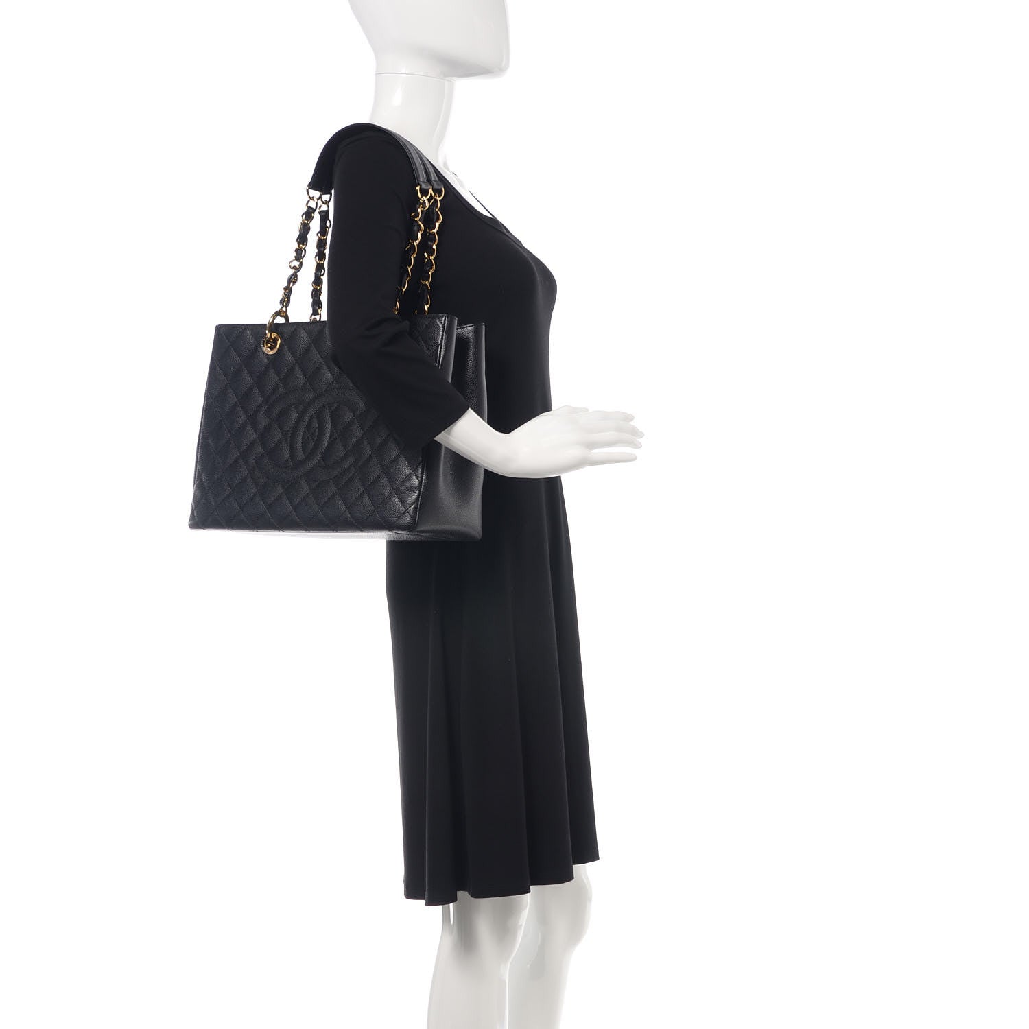 Chanel Caviar Quilted Grand Shopping Tote GST Black 2 of 9