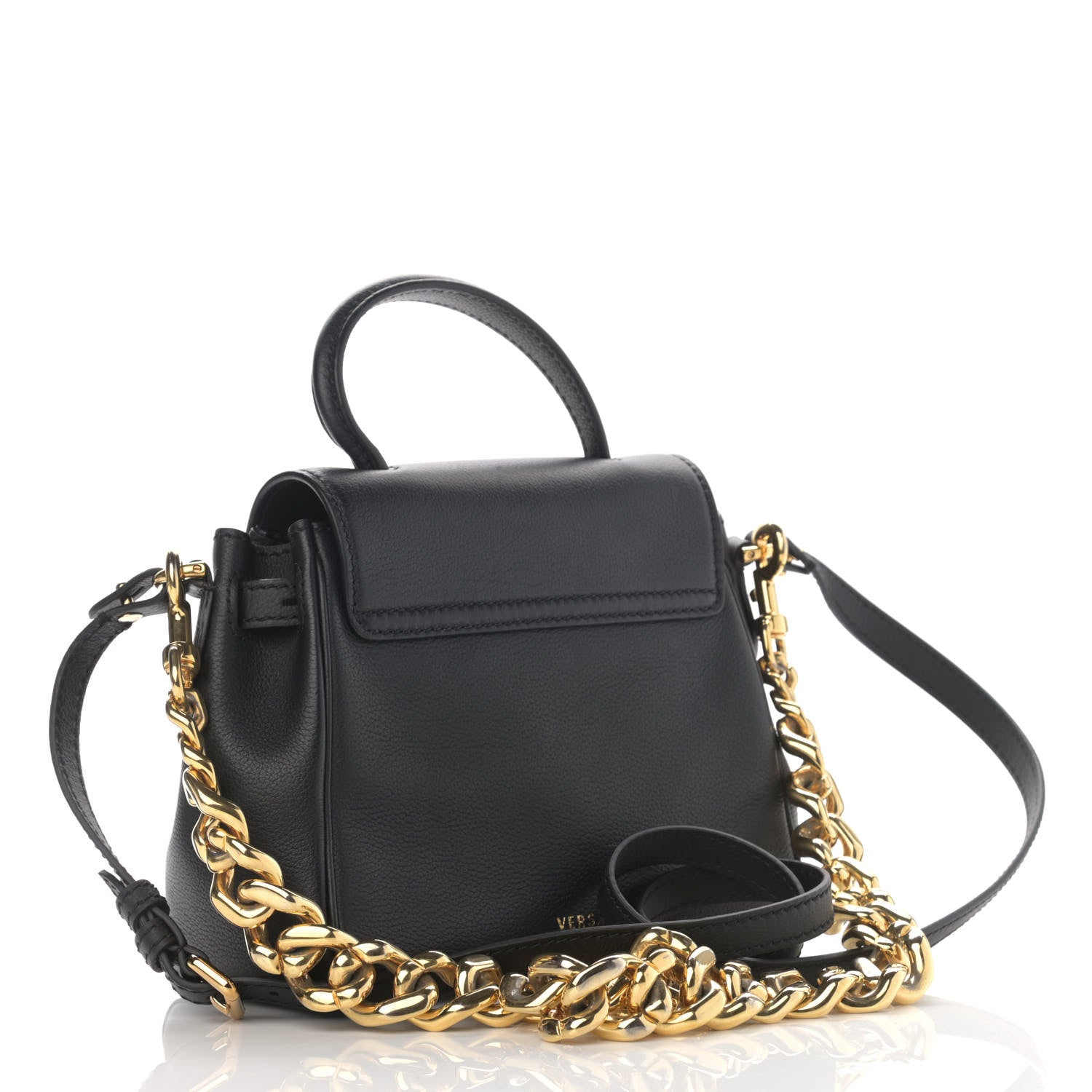 Versace Grained Calfskin Small La Medusa Top Handle Bag Black 3 of 13