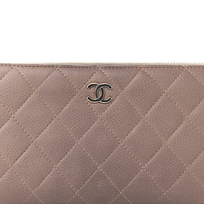 Chanel Caviar Quilted Large Gusset Zip Around Wallet Grey 10 of 12