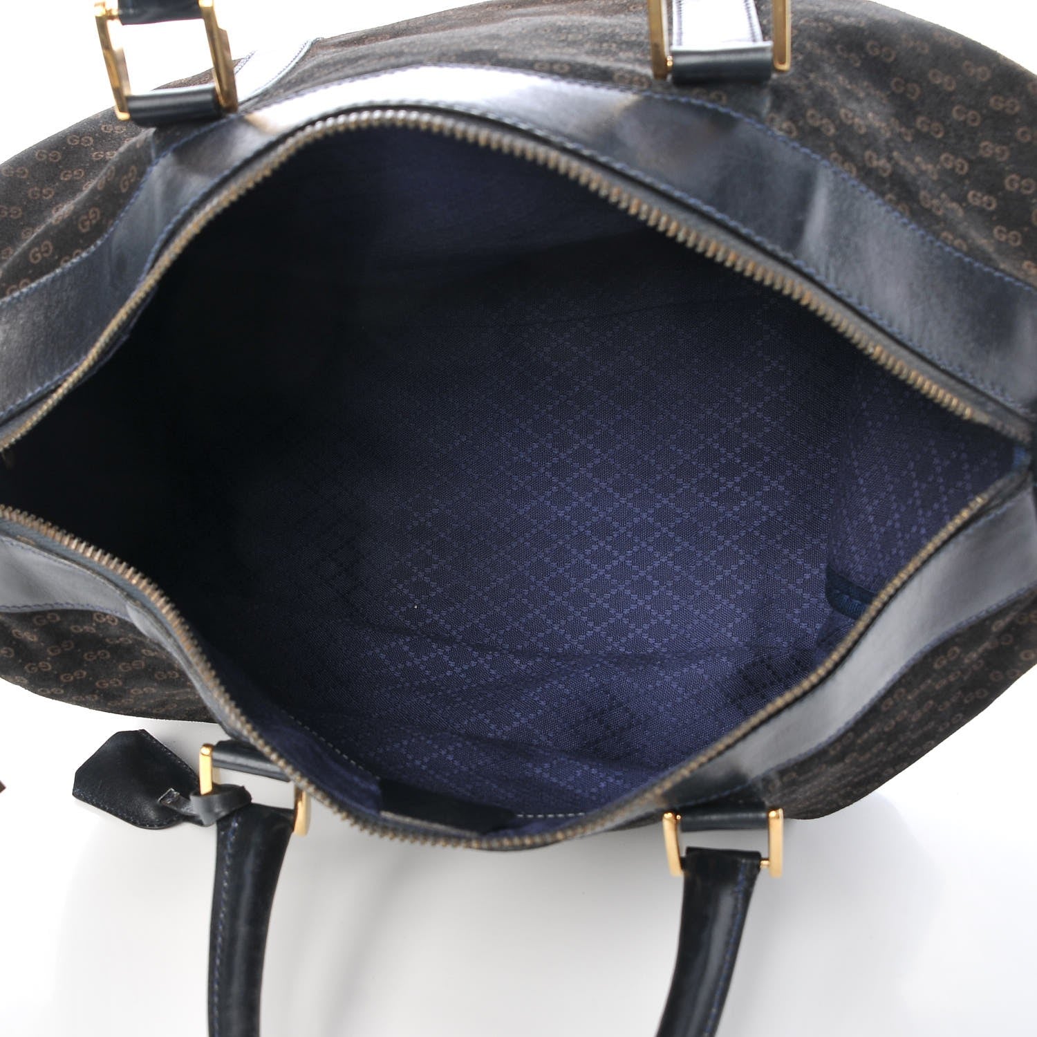 Gucci Velvet Mini GG Monogram Boston Duffle Bag Blue 5 of 15