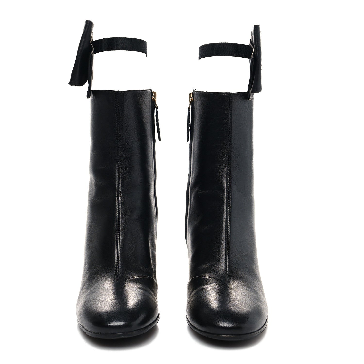 Gucci Nappa Removable Bow Candy Ankle Boots 37.5 Black 2 of 7