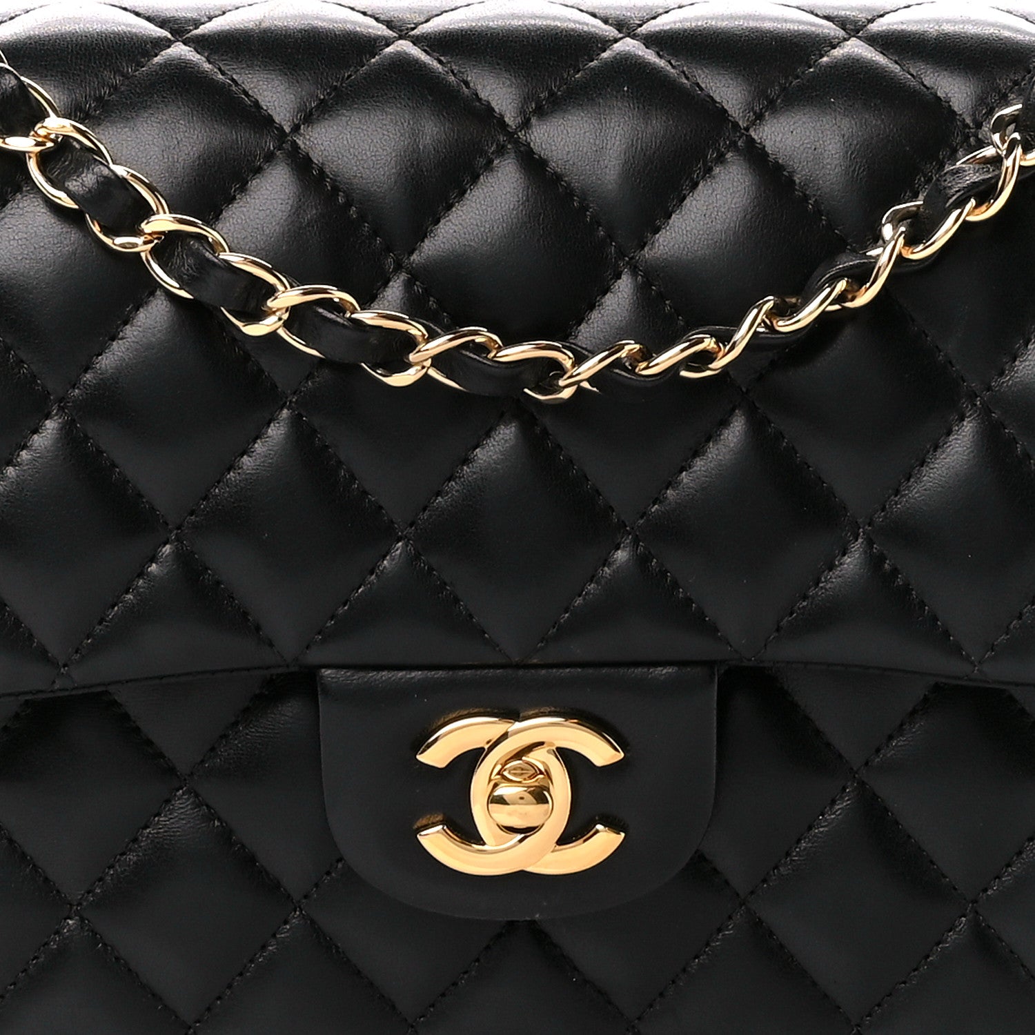 Chanel Lambskin Quilted Medium Double Flap Black 9 of 12