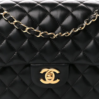 Chanel Lambskin Quilted Medium Double Flap Black 9 of 12