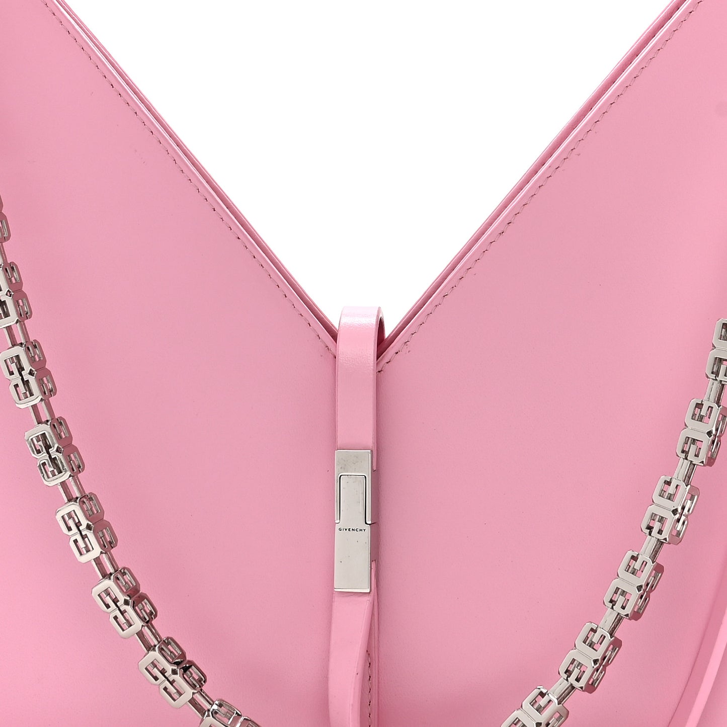 Box Calfskin Small Cut Out Shoulder Bag Pink