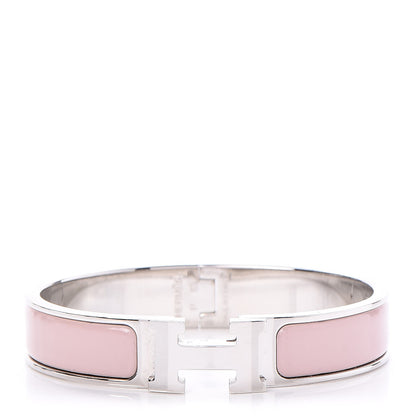 Hermes Enamel Narrow Clic Clac H Bracelet PM Rose Poudre 1 of 5