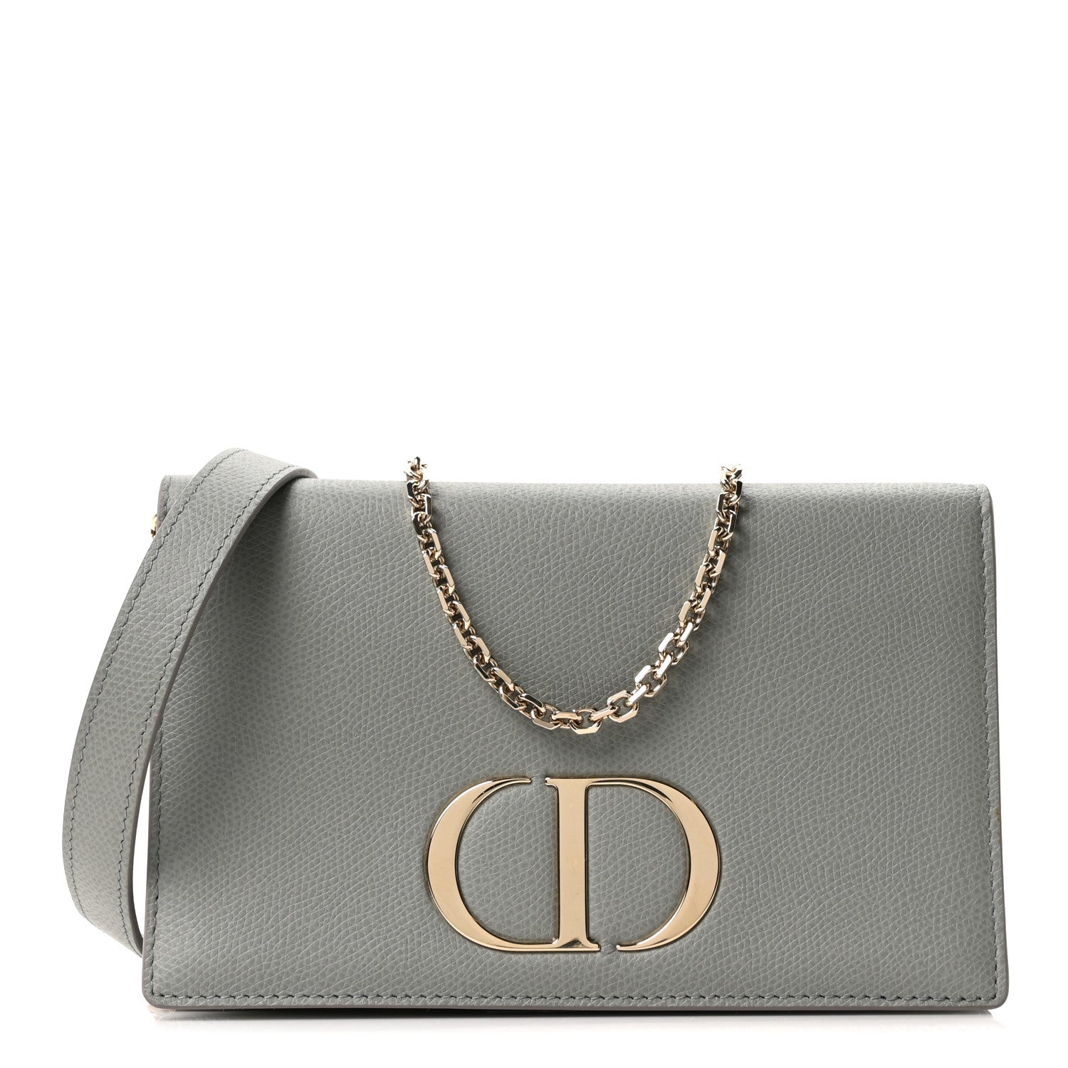 Christian Dior Calfskin 30 Montaigne 2 in 1 Pouch Grey 1 of 10