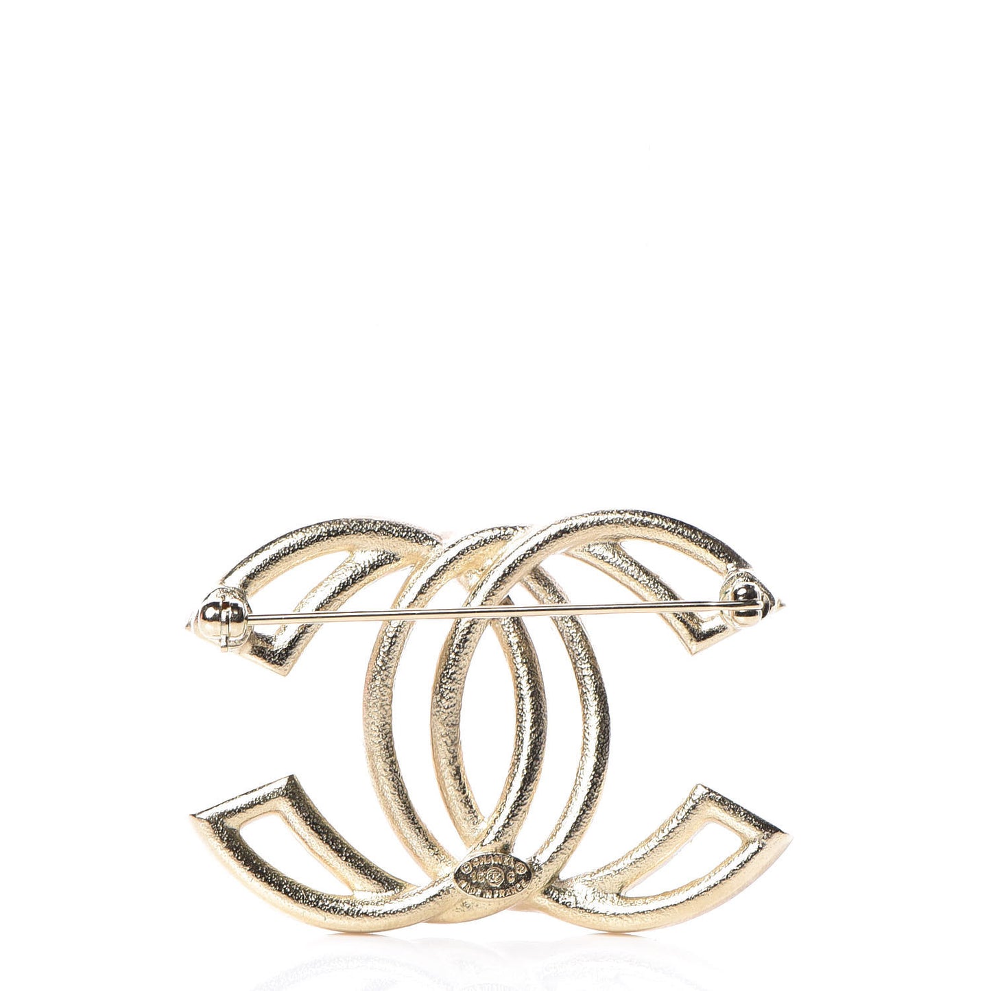 Crystal CC Brooch Light Gold