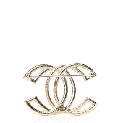 Chanel Crystal CC Brooch Light Gold 3 of 6