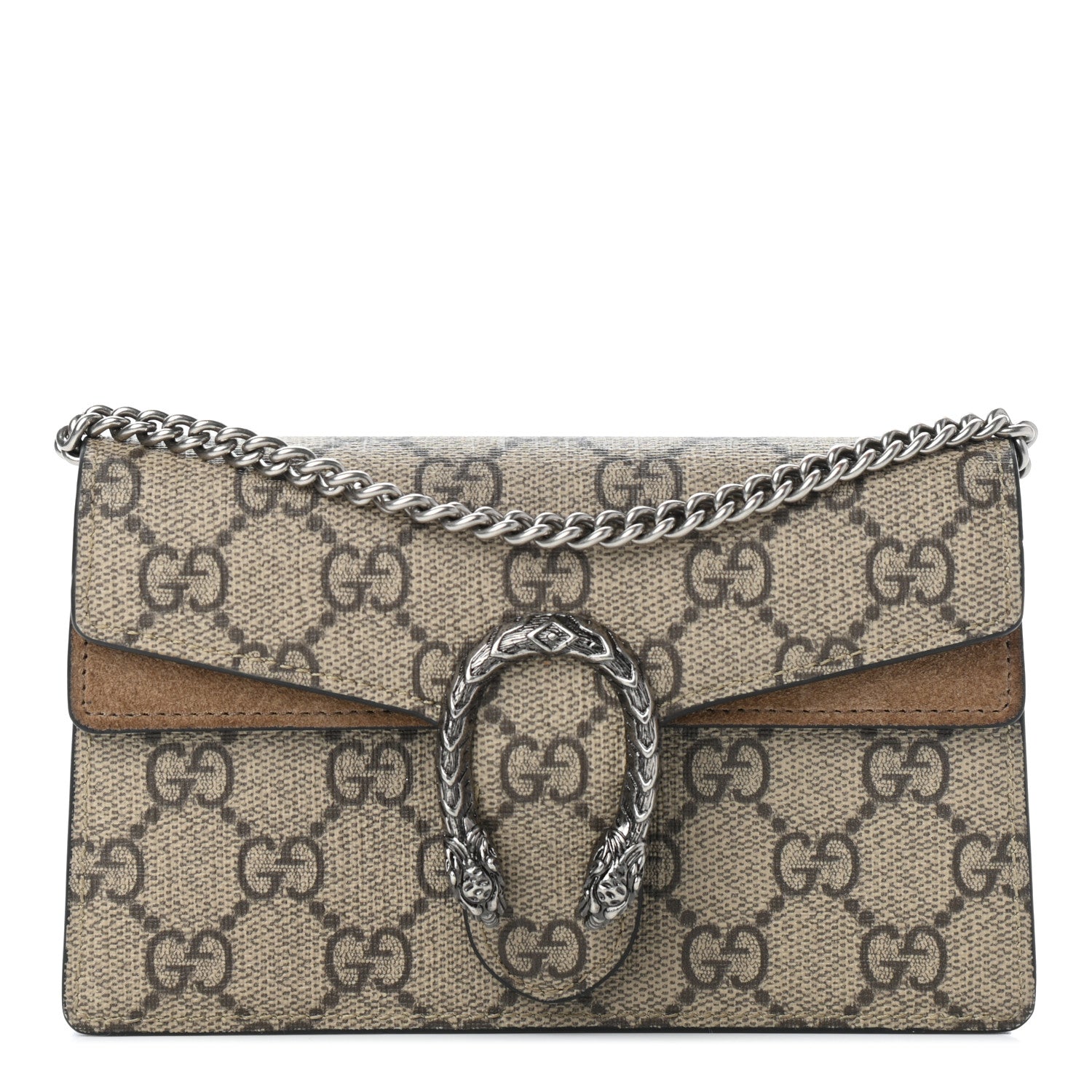 Gucci GG Supreme Monogram Super Mini Dionysus Shoulder Bag Taupe 1 of 8