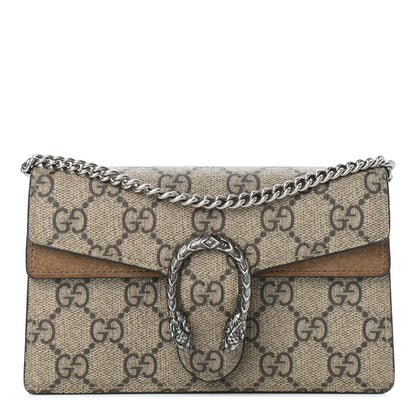 Gucci GG Supreme Monogram Super Mini Dionysus Shoulder Bag Taupe 1 of 8