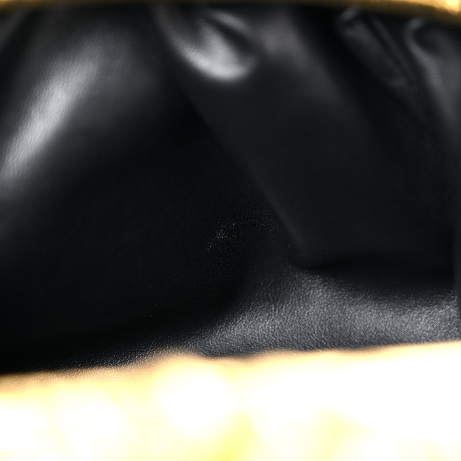 Bottega Veneta Metallic Bark Calfskin Embossed The Pouch Oversized Clutch Oro 11 of 12