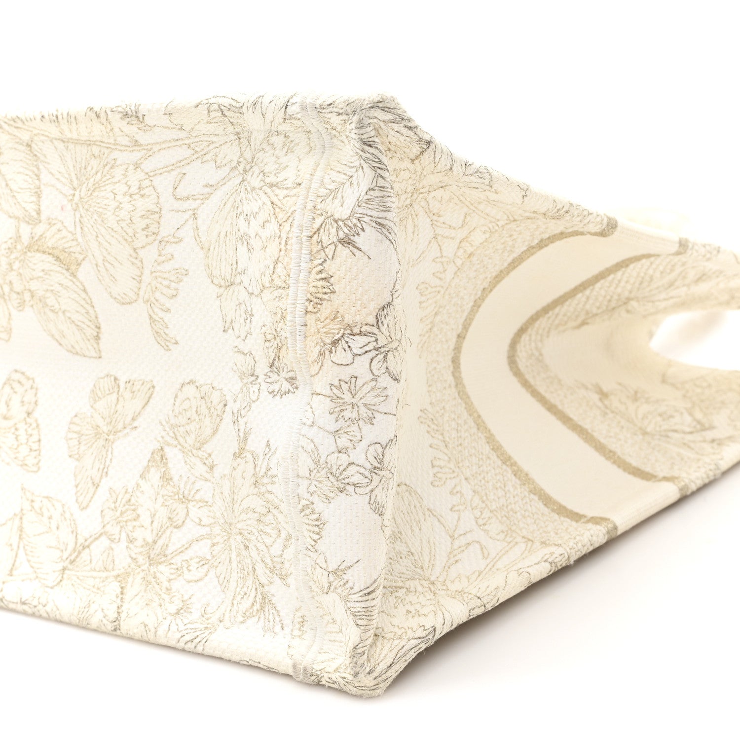 Christian Dior Canvas Embroidered Medium Jardin D'Hiver Book Tote White Gold 10 of 11