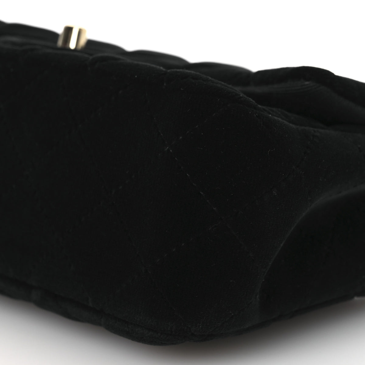 Velvet Quilted Mini Rectangular Flap Black