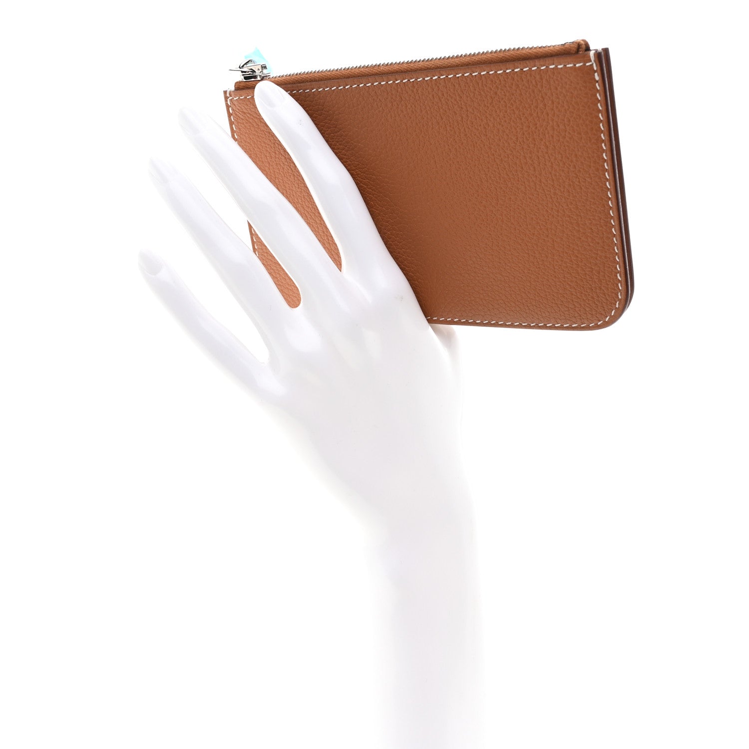 Hermes Evercolor Zipengo Chain D'Ancre Card Holder Gold 2 of 9