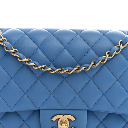 Chanel Lambskin Quilted Medium Double Flap Blue 7 of 10