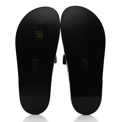 Chanel Lambskin Quilted Velcro Dad Chain CC Slide Sandals 36.5 Black 5 of 9