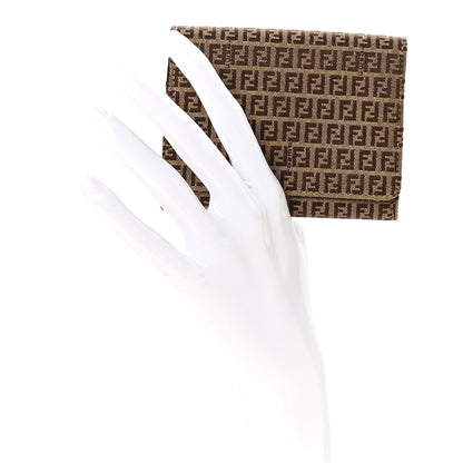 Fendi Zucchino Compact Wallet Toro Mogano Panna 4 of 15