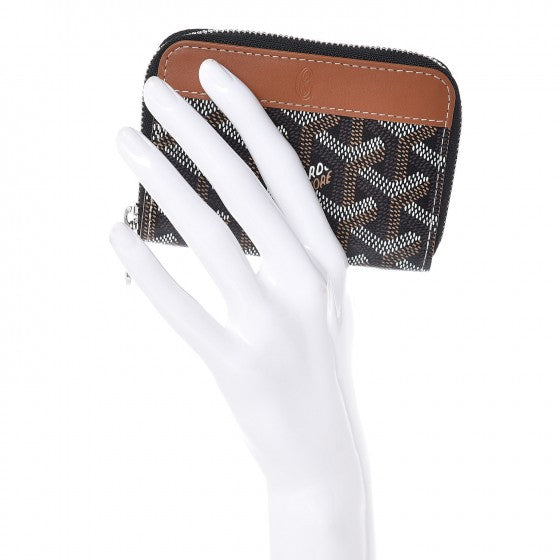 Goyardine Compact Wallet Black Gold