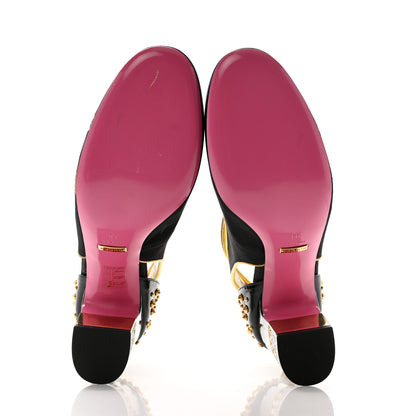 Gucci Satin Embroidered Dragon Caspar Pumps 39 Black 5 of 8