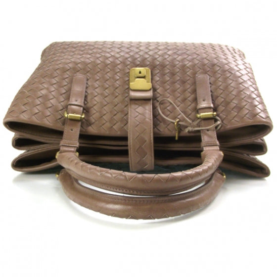 Bottega Veneta Leather Intrecciato Roma Tote Elephant 6 of 11