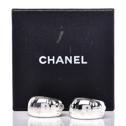 Chanel Sterling Silver Logo Clip-On Earrings 5 of 5