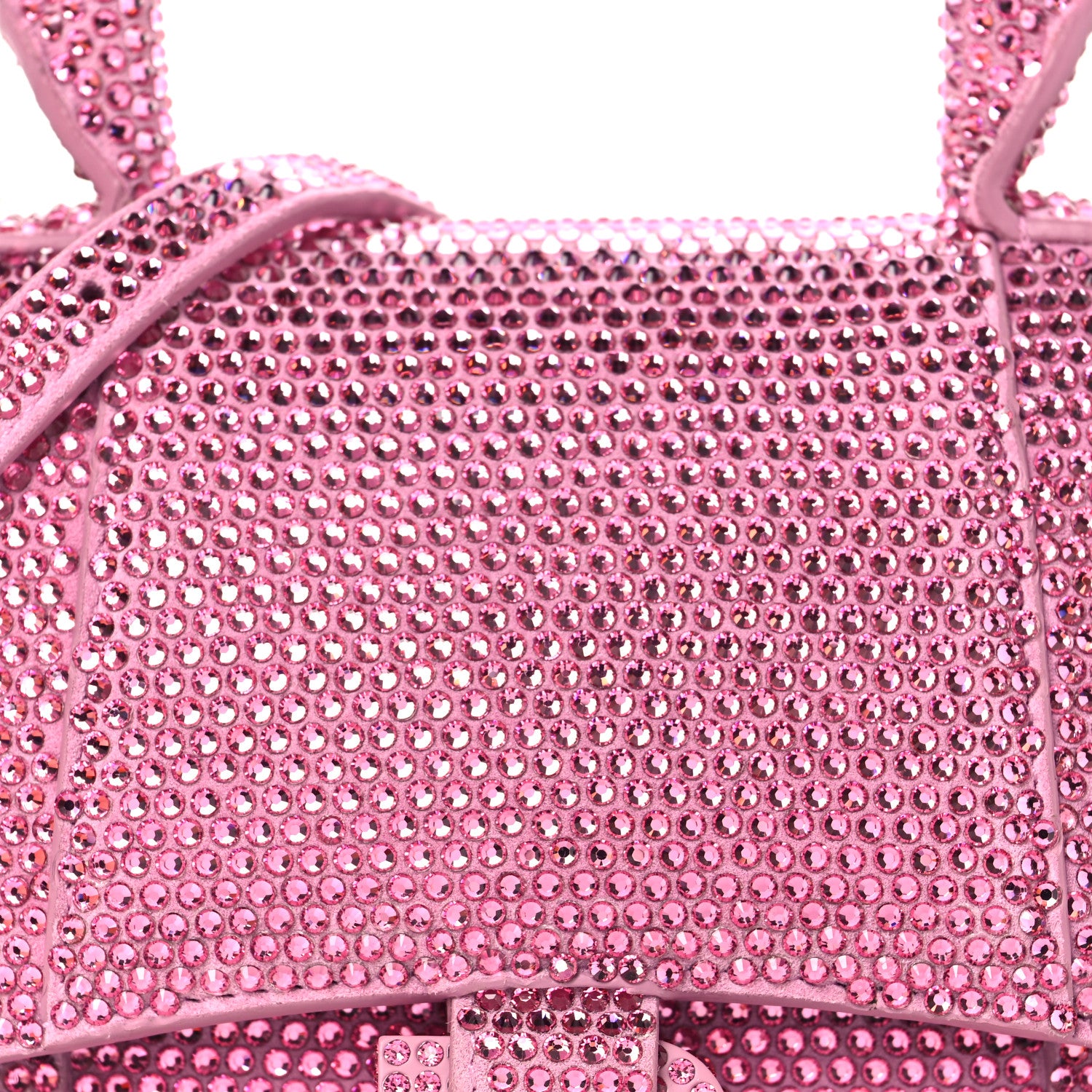 Balenciaga Strass Suede Hourglass Top Handle Bag XS Pink 7 of 9