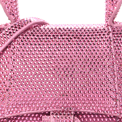 Balenciaga Strass Suede Hourglass Top Handle Bag XS Pink 7 of 9