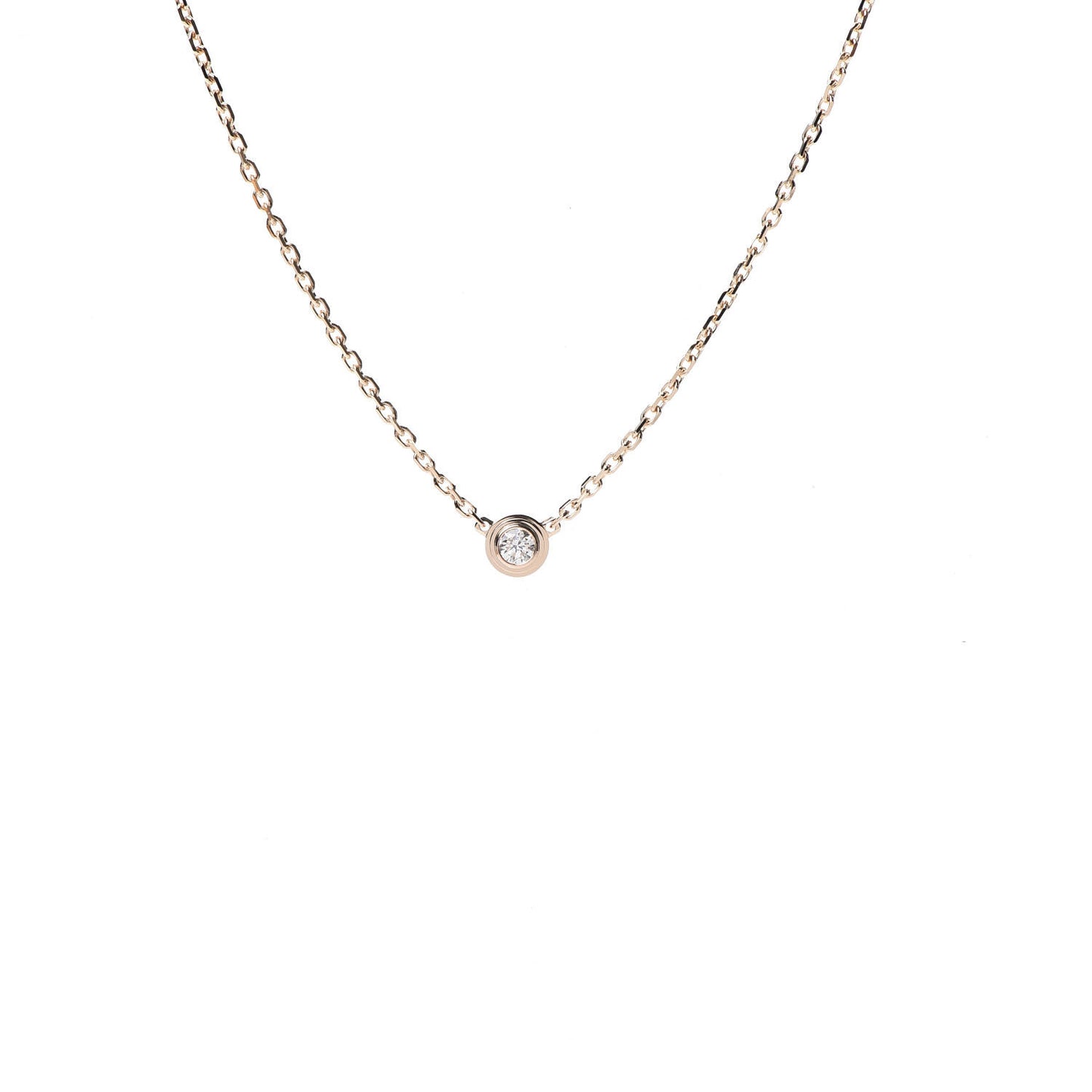 18K Pink Gold Diamond XS D'Amour Pendant Necklace