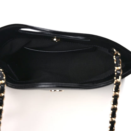 Chanel Shiny Crumpled Calfskin Quilted Nano 31 Shopping Bag White Black 5 of 11