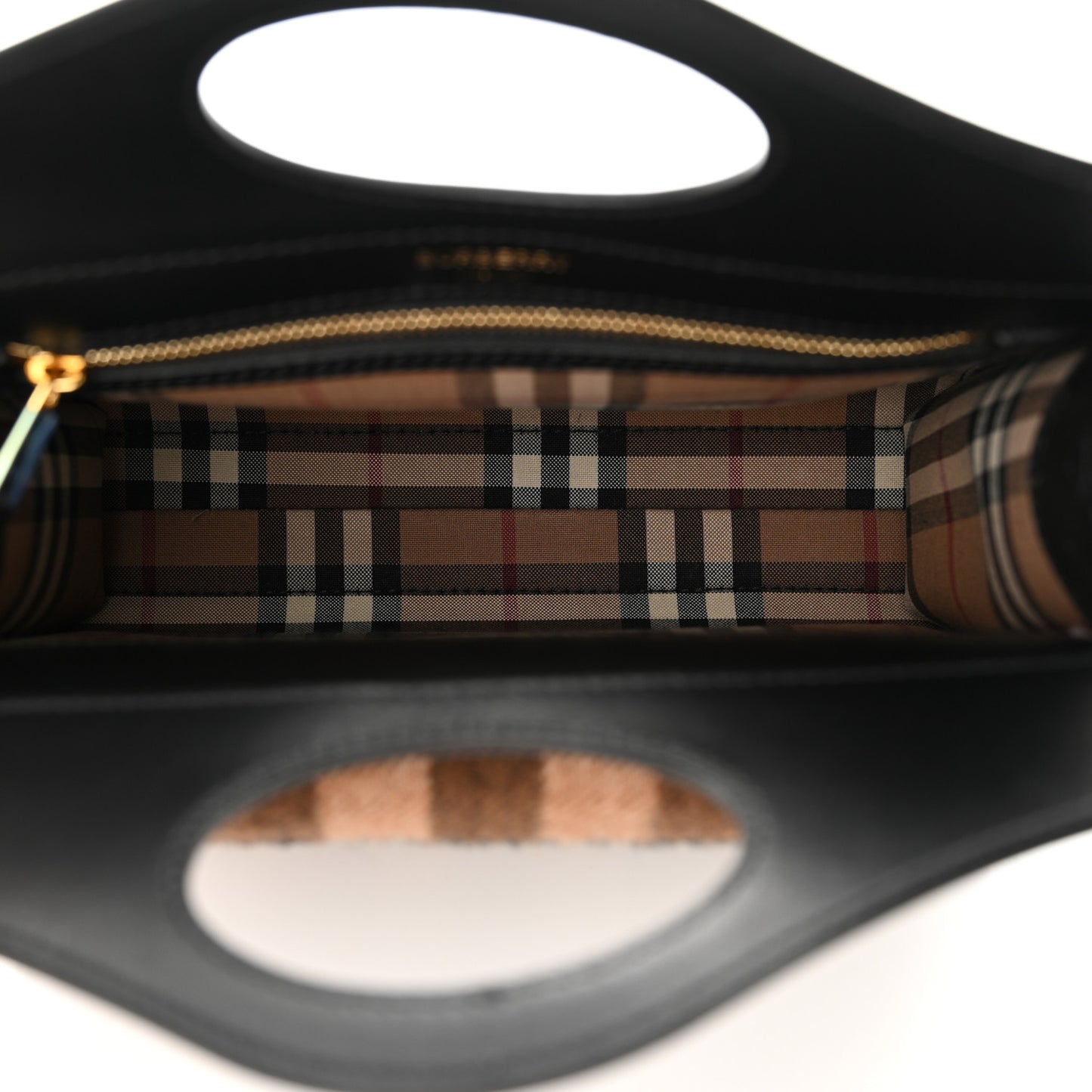 Smooth Calfskin Cashmere Check Mini Pocket Bag Brown