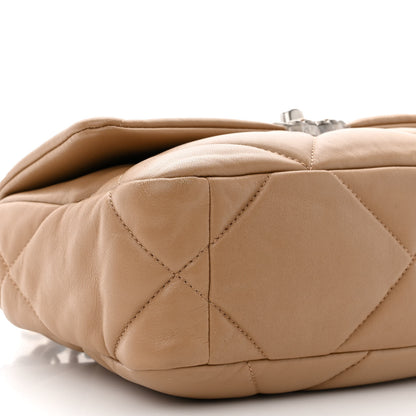 Chanel Lambskin Quilted Medium Chanel 19 Flap Dark Beige 9 of 10