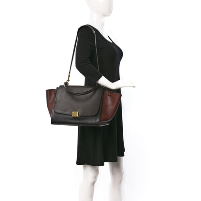 Celine Smooth Calfskin Suede Medium Tri-Color Trapeze Terracotta 2 of 11