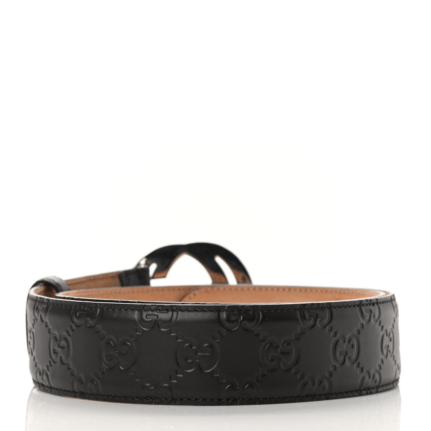 Guccissima Signature Interlocking G 40mm Belt 85 34 Cocoa