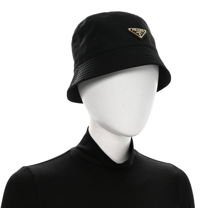 Prada Re-Nylon Metal Triangle Logo Womens Bucket Hat M Black 2 of 8