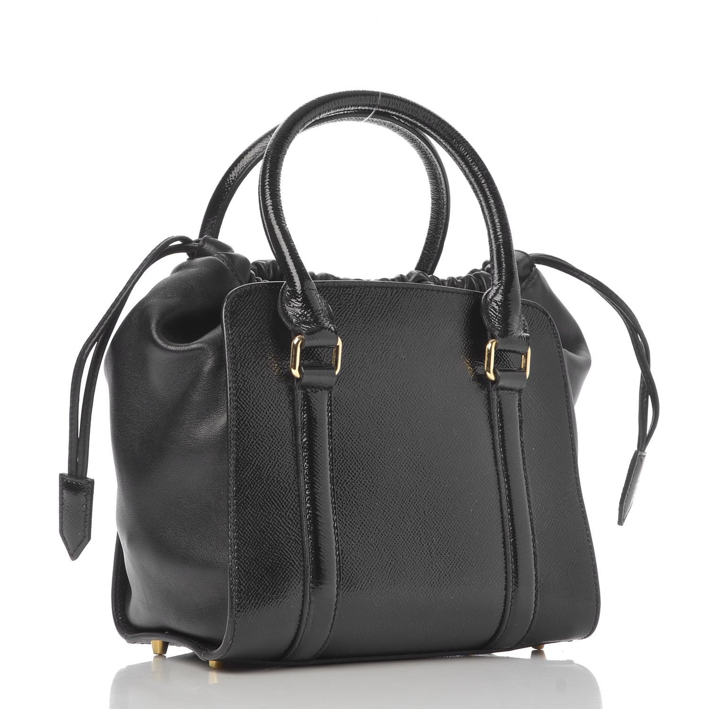 Patent Calfskin Small Dinton Tote Black