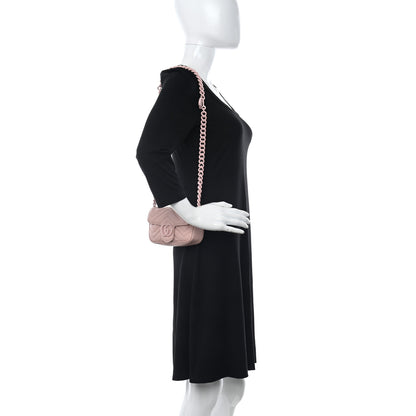 Gucci Calfskin Matelasse Monochrome GG Marmont Chain Belt Bag Perfect Pink 2 of 10