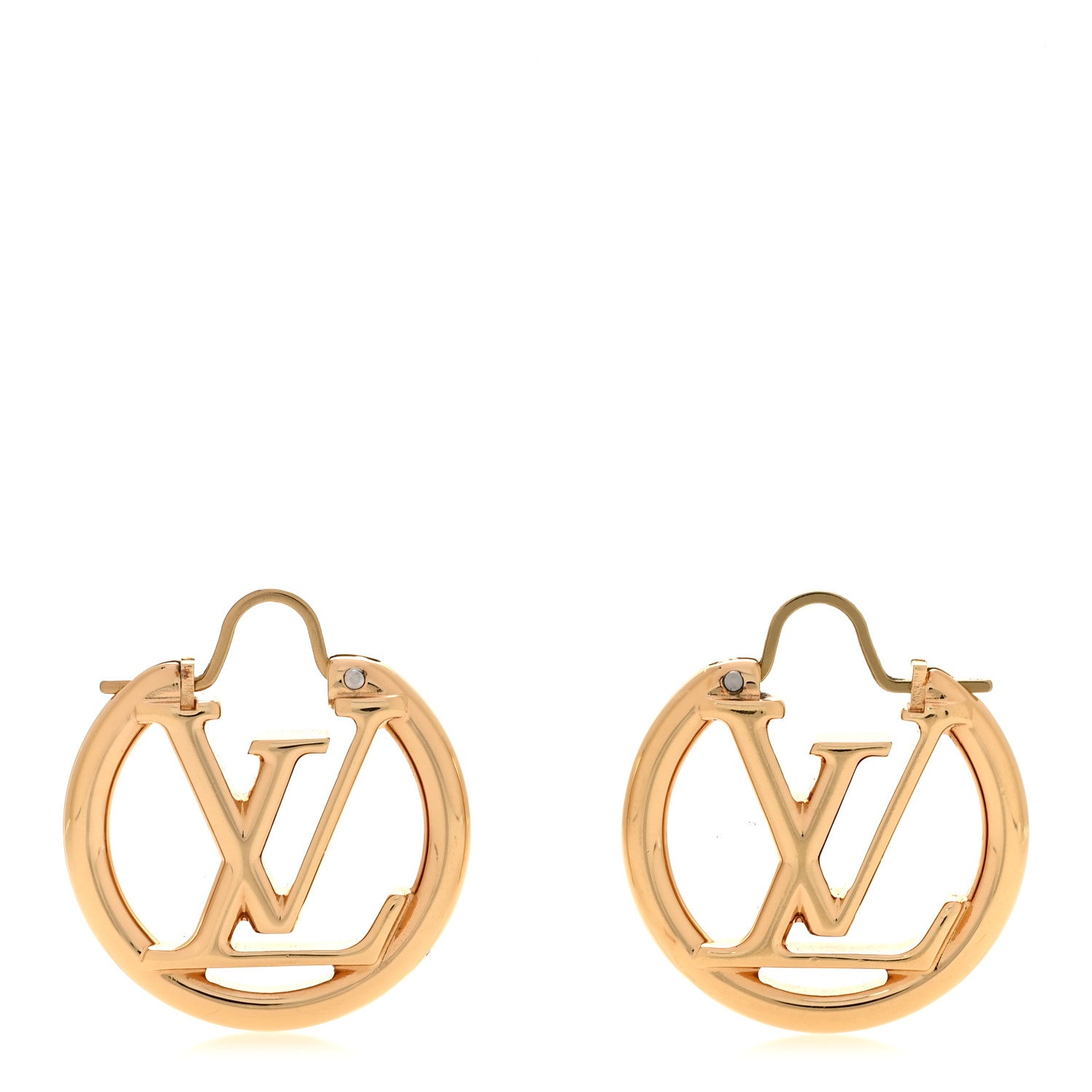 Louis Vuitton Metal Small Louise Hoop Earrings Gold 1 of 6