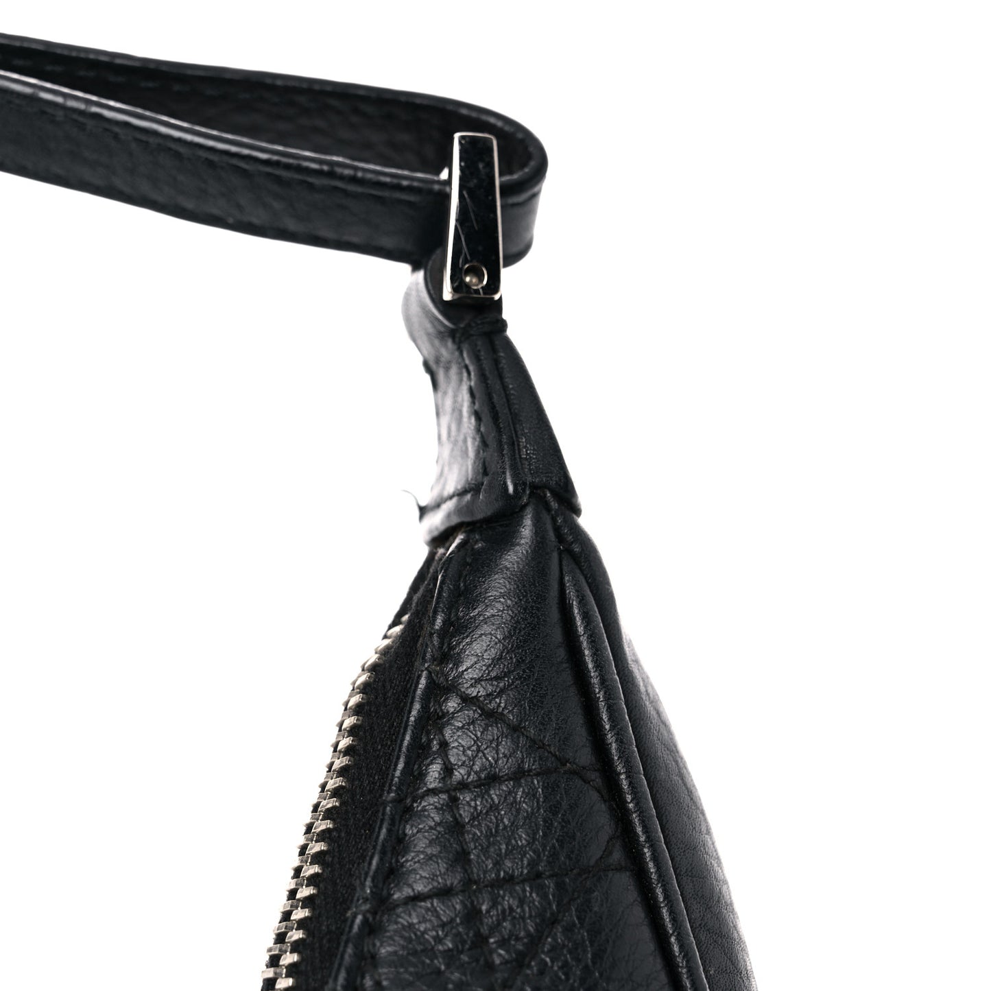 Grained Calfskin Cannage Hobo Black