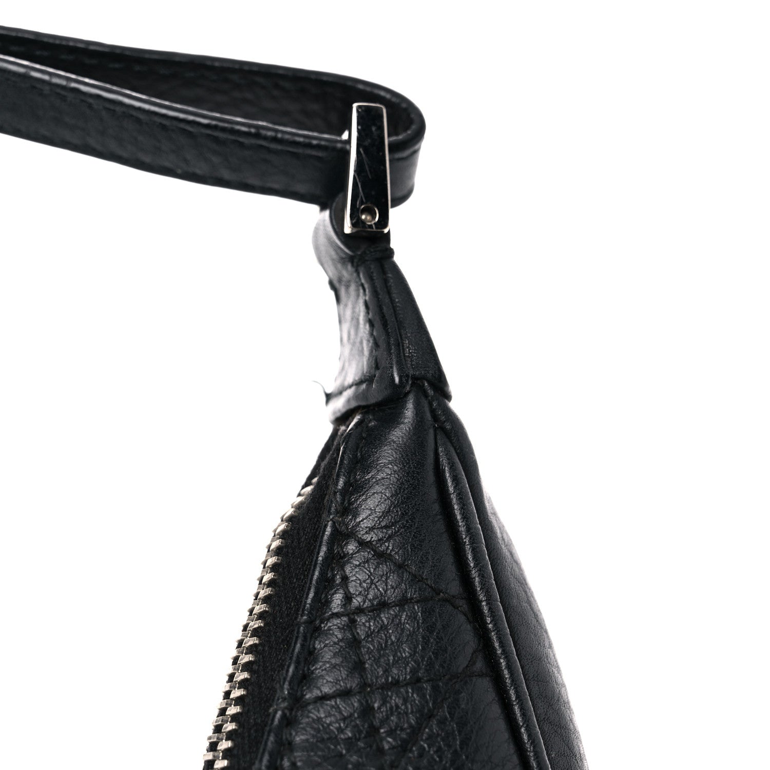 Christian Dior Grained Calfskin Cannage Hobo Black 18 of 24