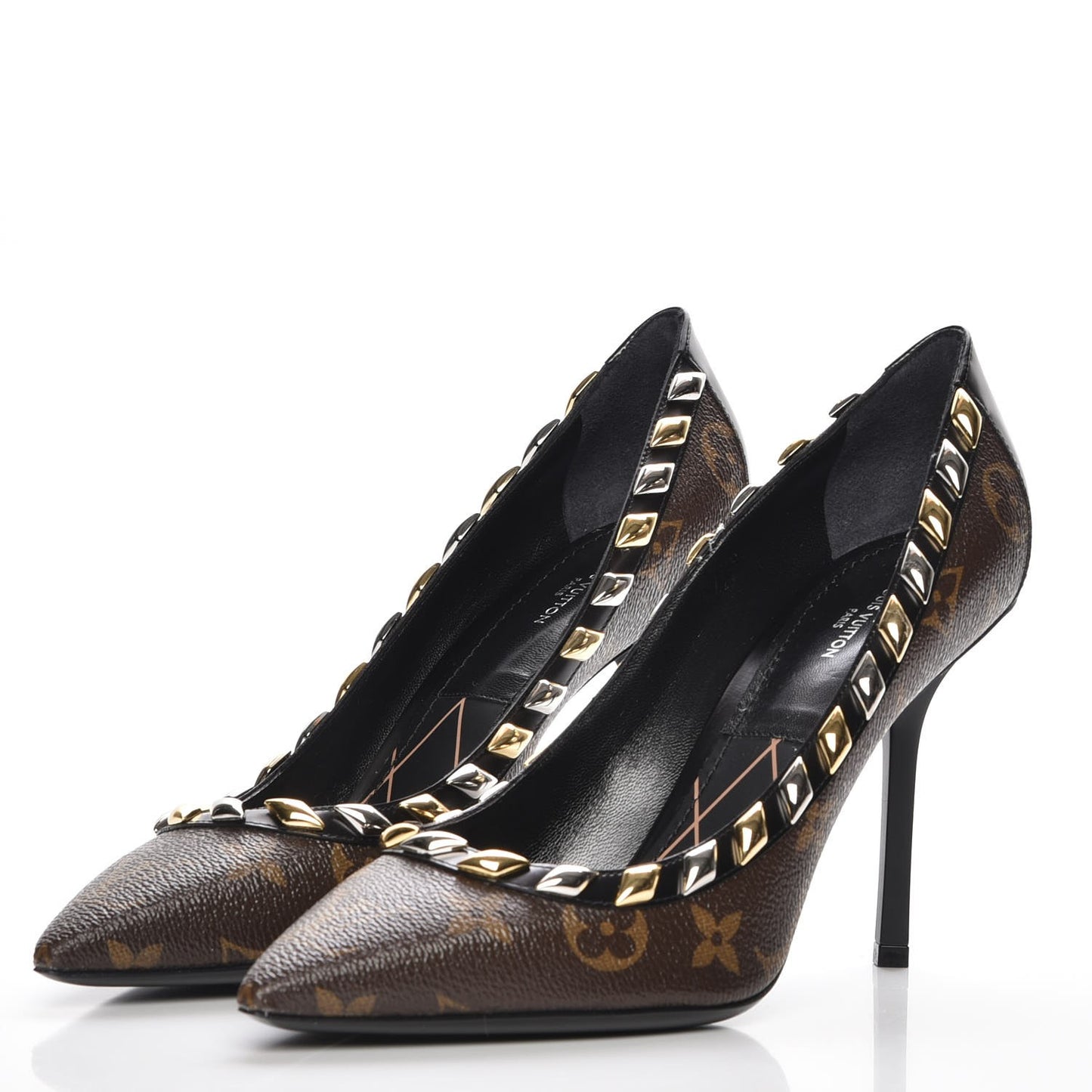 Calfskin Monogram Eldorado Pumps 38.5 Cacao
