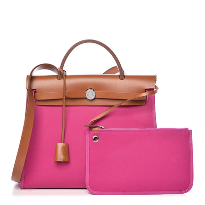 Hermes Vache Hunter Toile Herbag Zip 31 PM Magnolia Fauve 1 of 16