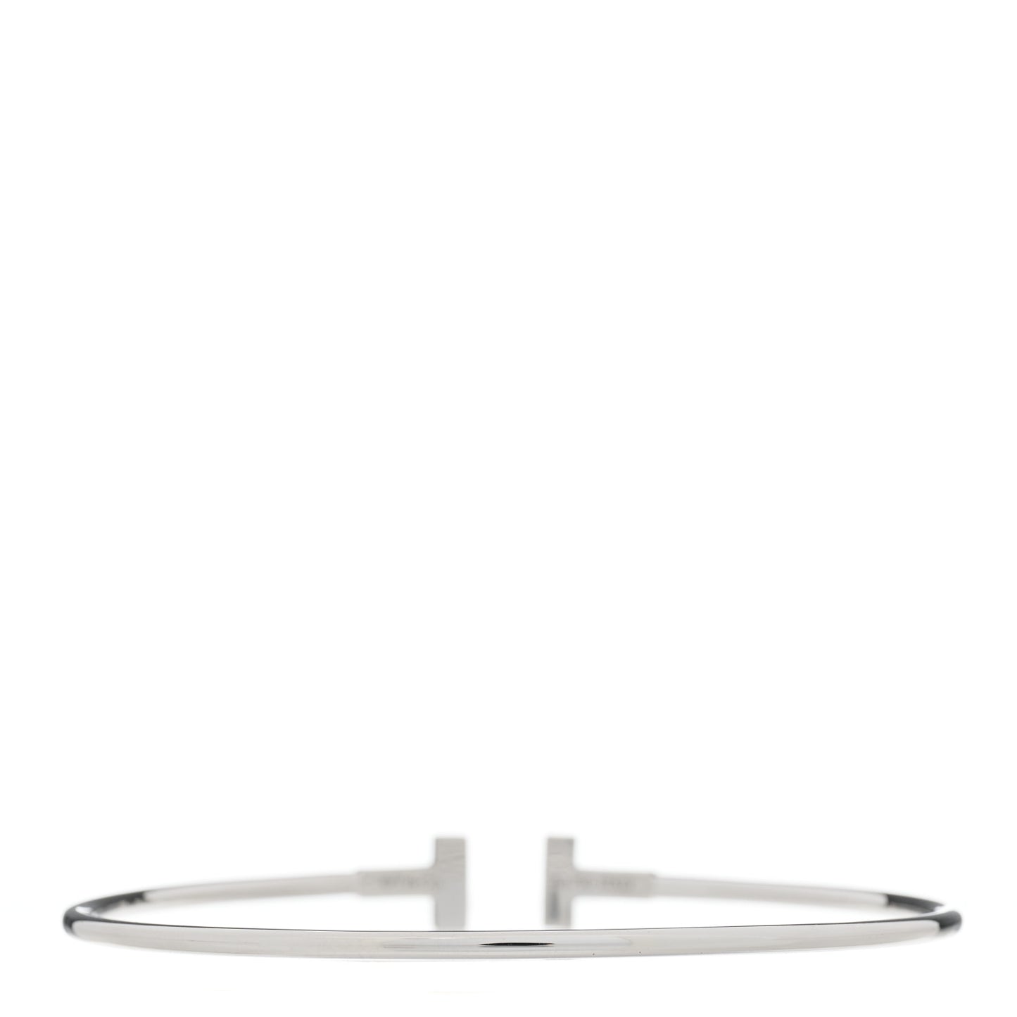 18K White Gold Narrow T Wire Bracelet