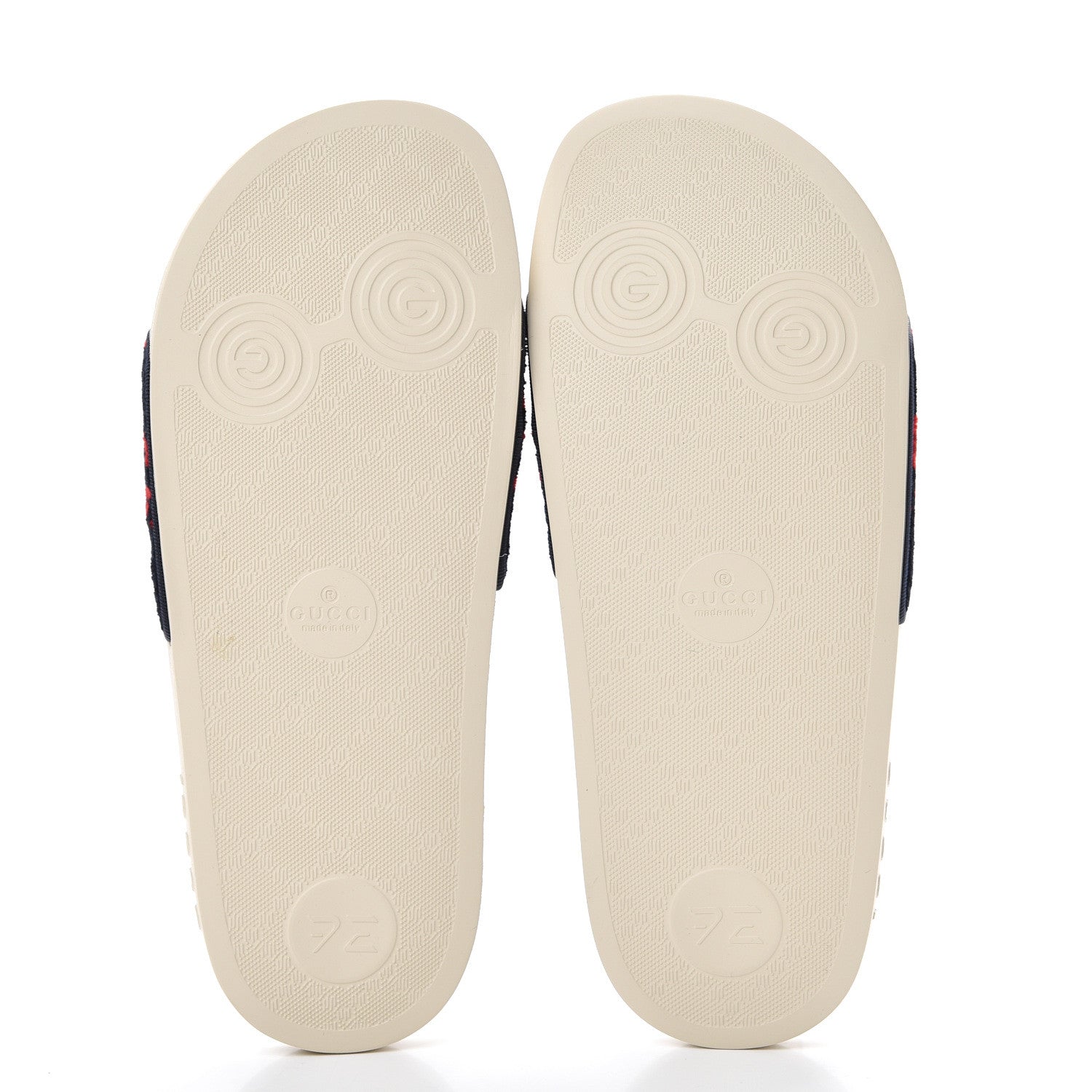 Gucci Terry Cloth GG Monogram Slide Sandals 37 Blue Red 5 of 7