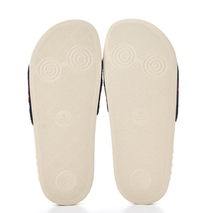 Gucci Terry Cloth GG Monogram Slide Sandals 37 Blue Red 5 of 7