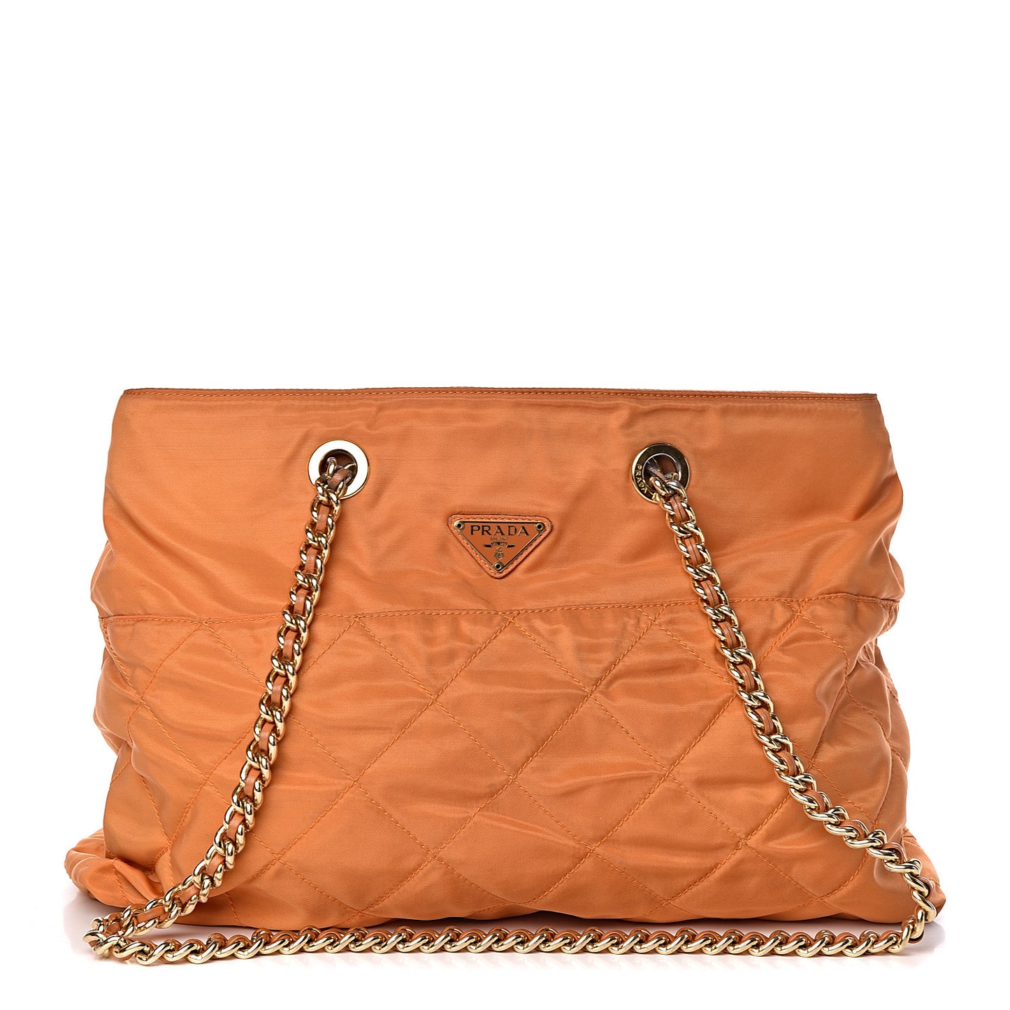 Tessuto Nylon Quilted Impunturado Bag Ambra