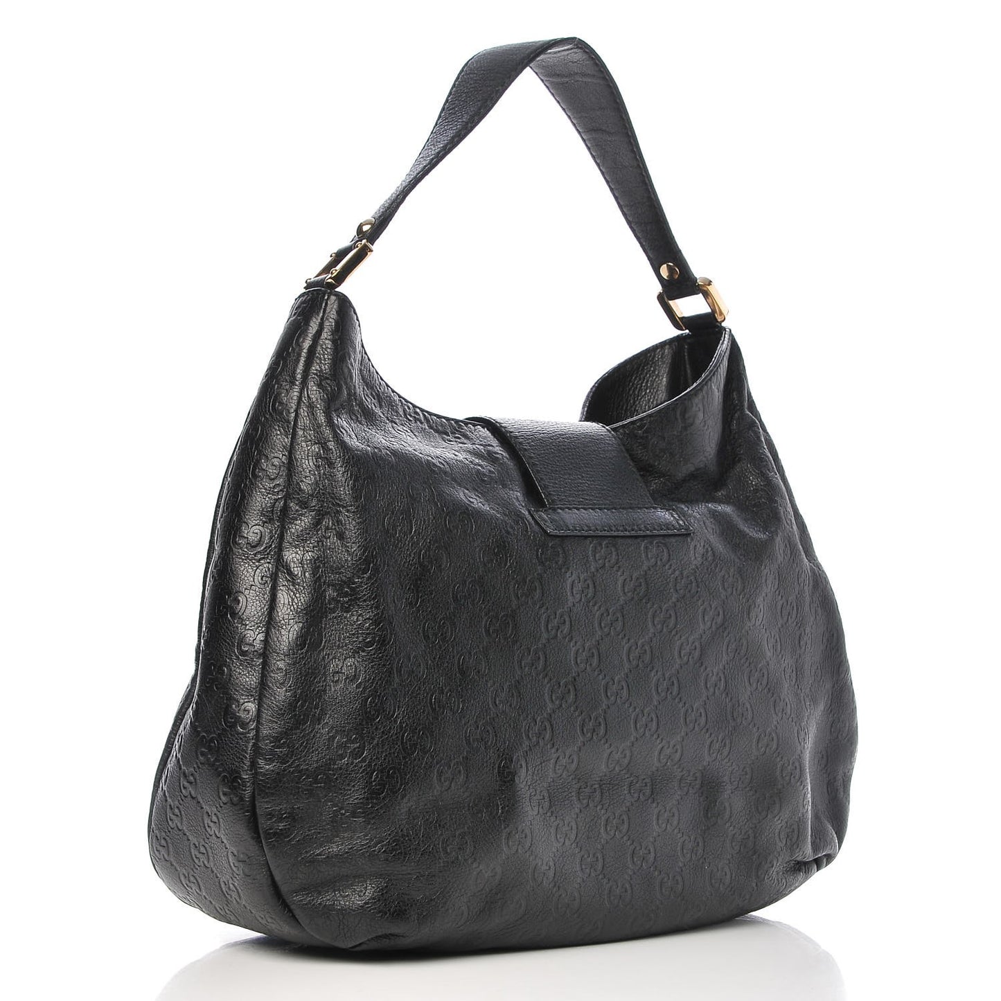 Guccissima Large New Ladies Web Hobo Black