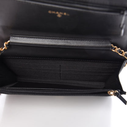 Chanel Caviar Quilted Boy Wallet On Chain WOC Black 7 of 12